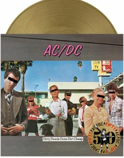 AC/DC - Dirty Deeds Done Dirt Cheap LP Vinyl Record (50th Anniversary Gold Nugget Coloured Vinyl)