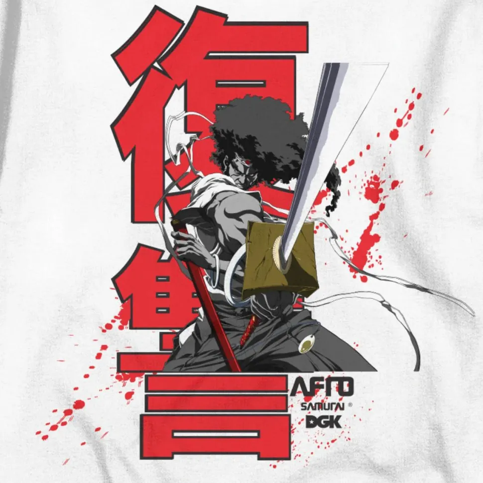 Afro Samurai - Afro Samurai x DGK Afro White Long Sleeve T-Shirt