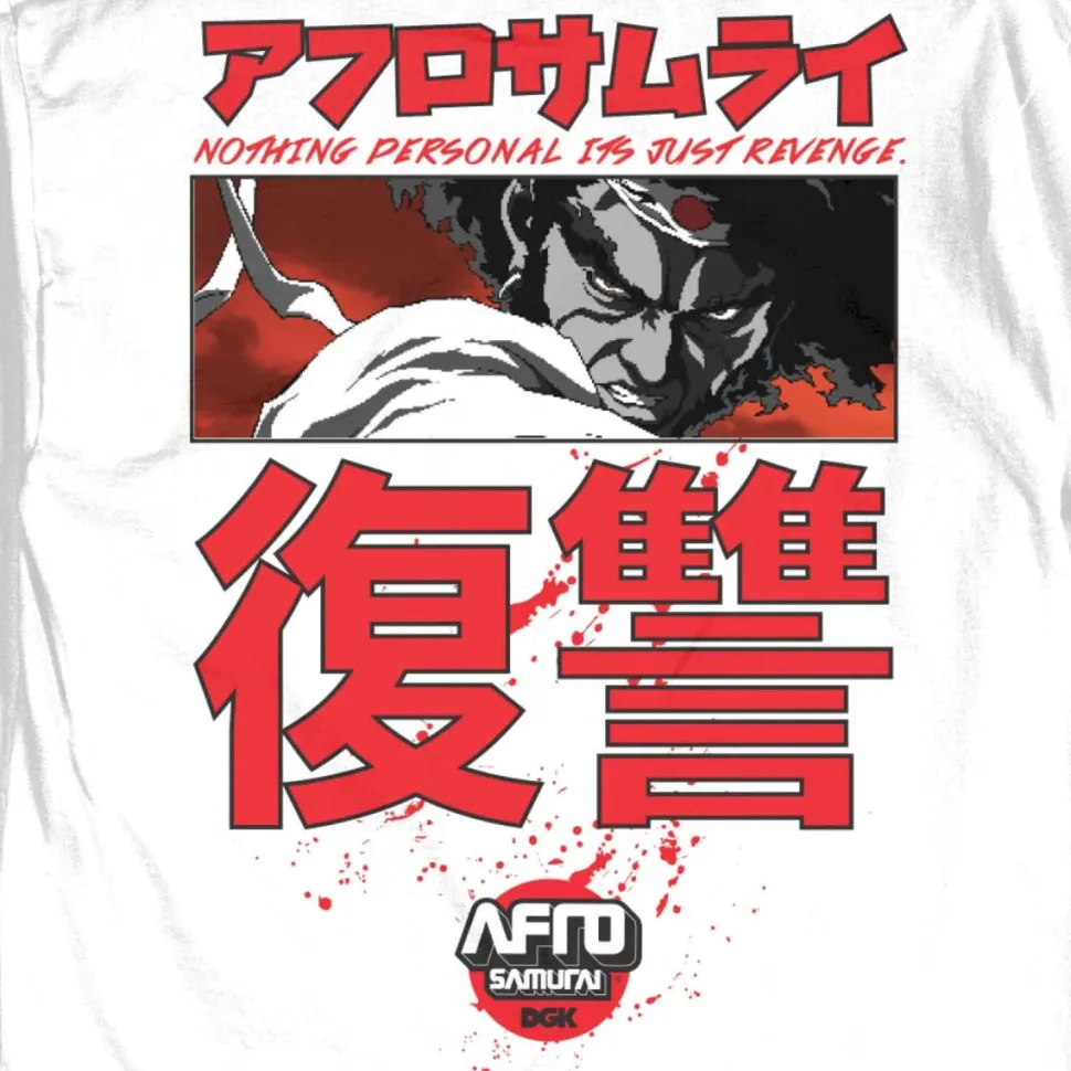 Afro Samurai - Afro Samurai x DGK Afro White Long Sleeve T-Shirt