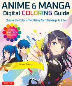 Anime & Manga Digital Coloring Guide by Teruko Sakurai Paperback Book