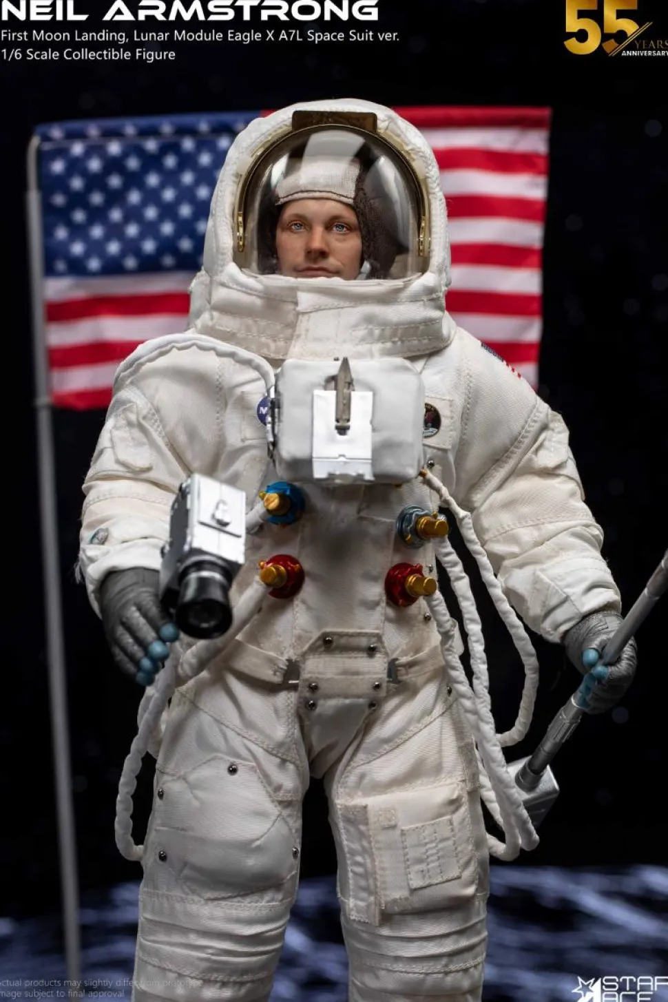 Apollo 11 - Neil Armstrong (First Moon Landing, Lunar Module Eagle X A7L Space Suit Version) 1/6th Scale Action Figure