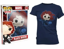 Avengers 2: Age of Ultron - Black Widow Pop! Tees Ladies Navy T-Shirt
