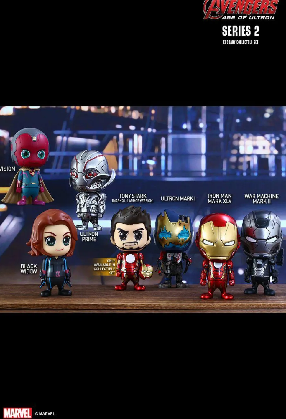 Avengers 2: Age of Ultron - Cosbaby 3.75” Hot Toys 7 Figure Collectable Set (Series 2)