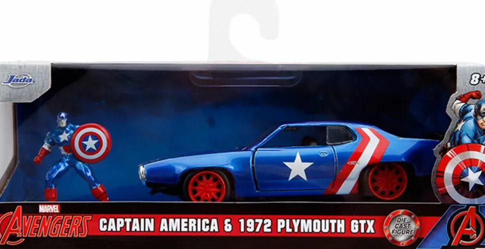 Avengers - Captain America & 1972 Plymouth GTX 1/32 Scale Die-Cast Vehicle Replica