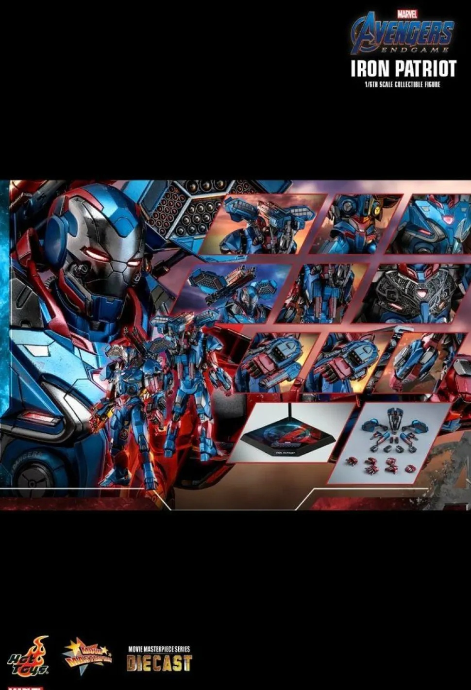 Avengers 4: Endgame - Iron Patriot 1/6th Scale Die-Cast Hot Toys Action Figure (Int Sales Only)