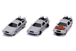 Back to the Future - DeLorean Time Machine Nano Hollywood Rides 1.5” Die-Cast Vehicle Replica 3-Pack
