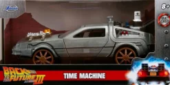 Back to the Future III - DeLorean Time Machine (Train Wheel Version) Hollywood Rides 1/32 Scale Die-Cast Vehicle Replica