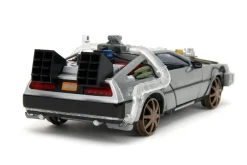 Back to the Future Part III - DeLorean Time Machine (Train Wheel Version) w/Lights Hollywood Rides 1/24th Scale Die-Cast Vehicle Replica