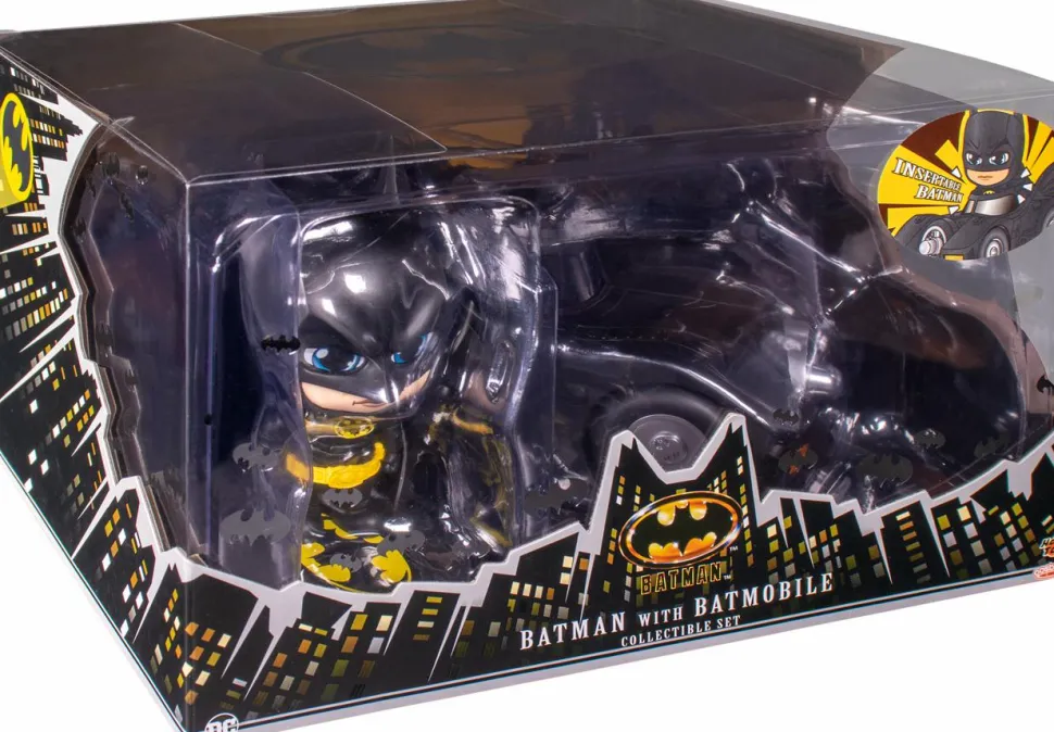 Batman (1989) - Batman with Batmobile Cosbaby (S) Hot Toys Figure Collectible Set