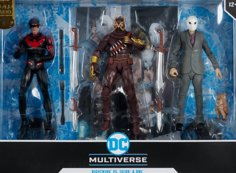 Batman - Nightwing vs. Talon & Owl (Batman: The Court of Owls) DC Multiverse Gold Label 7" Scale Action Figure 3-Pack