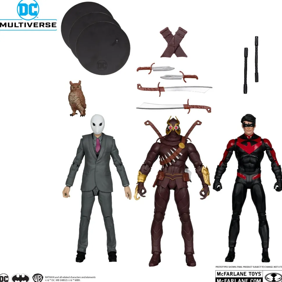 Batman - Nightwing vs. Talon & Owl (Batman: The Court of Owls) DC Multiverse Gold Label 7" Scale Action Figure 3-Pack