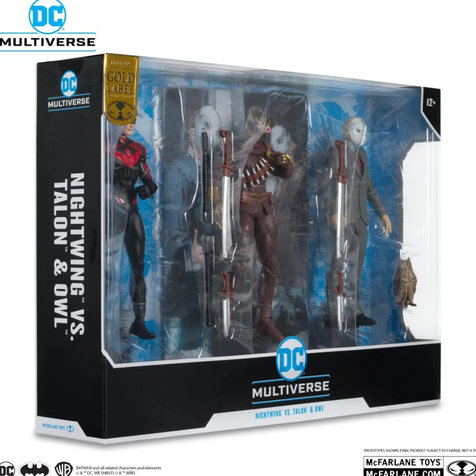 Batman - Nightwing vs. Talon & Owl (Batman: The Court of Owls) DC Multiverse Gold Label 7" Scale Action Figure 3-Pack