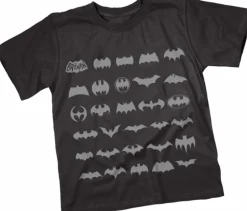 Batman - Through The Ages Logo Black Kids or Youth T-Shirt