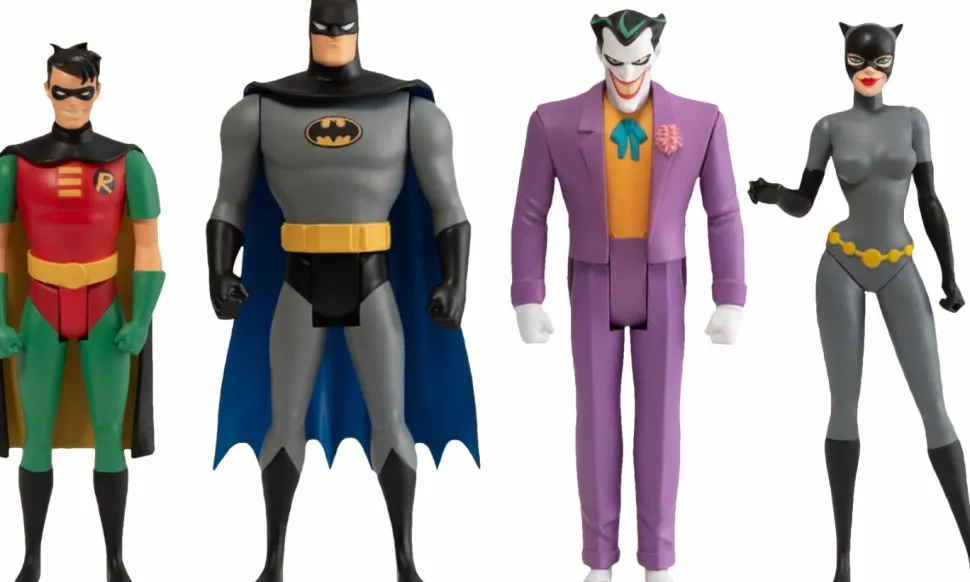 Batman: The Animated Series - Batman, Robin, Catwoman & The Joker 5 Points 3.75" Scale Action Figure Bundle (Set of 4)