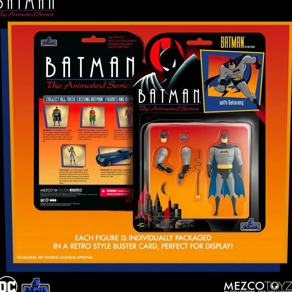 Batman: The Animated Series - Batman, Robin, Catwoman & The Joker 5 Points 3.75" Scale Action Figure Bundle (Set of 4)