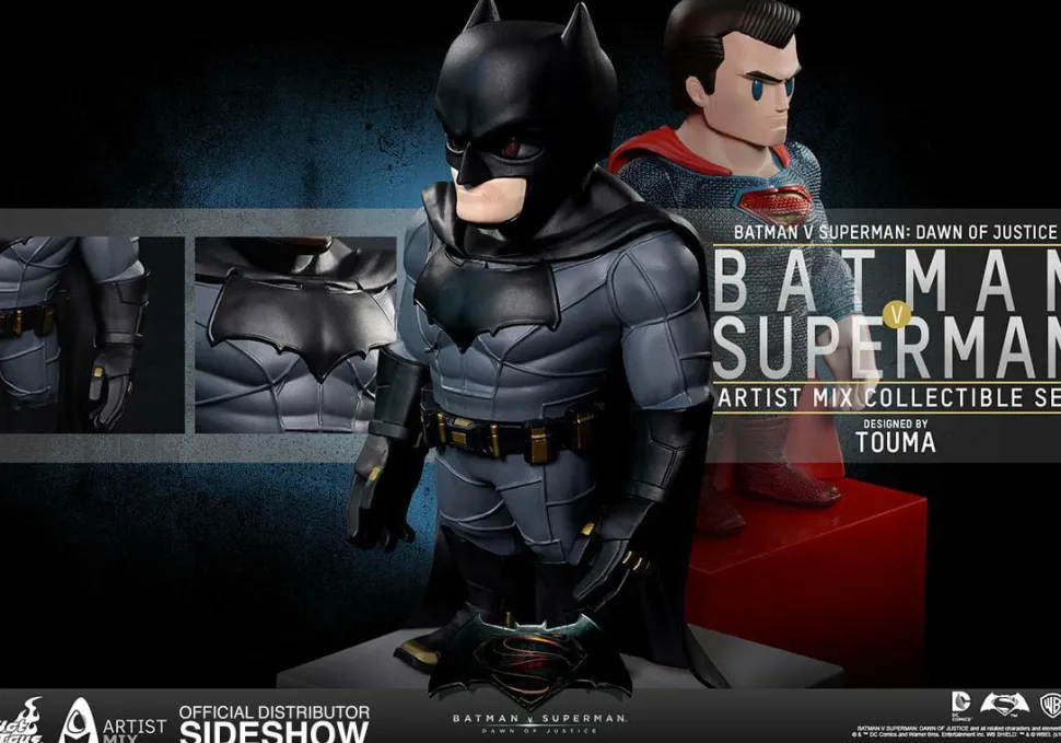 Batman vs Superman: Dawn of Justice - Batman and Superman Artist Mix Bobble Head Hot Toys Figures (Set of 2)