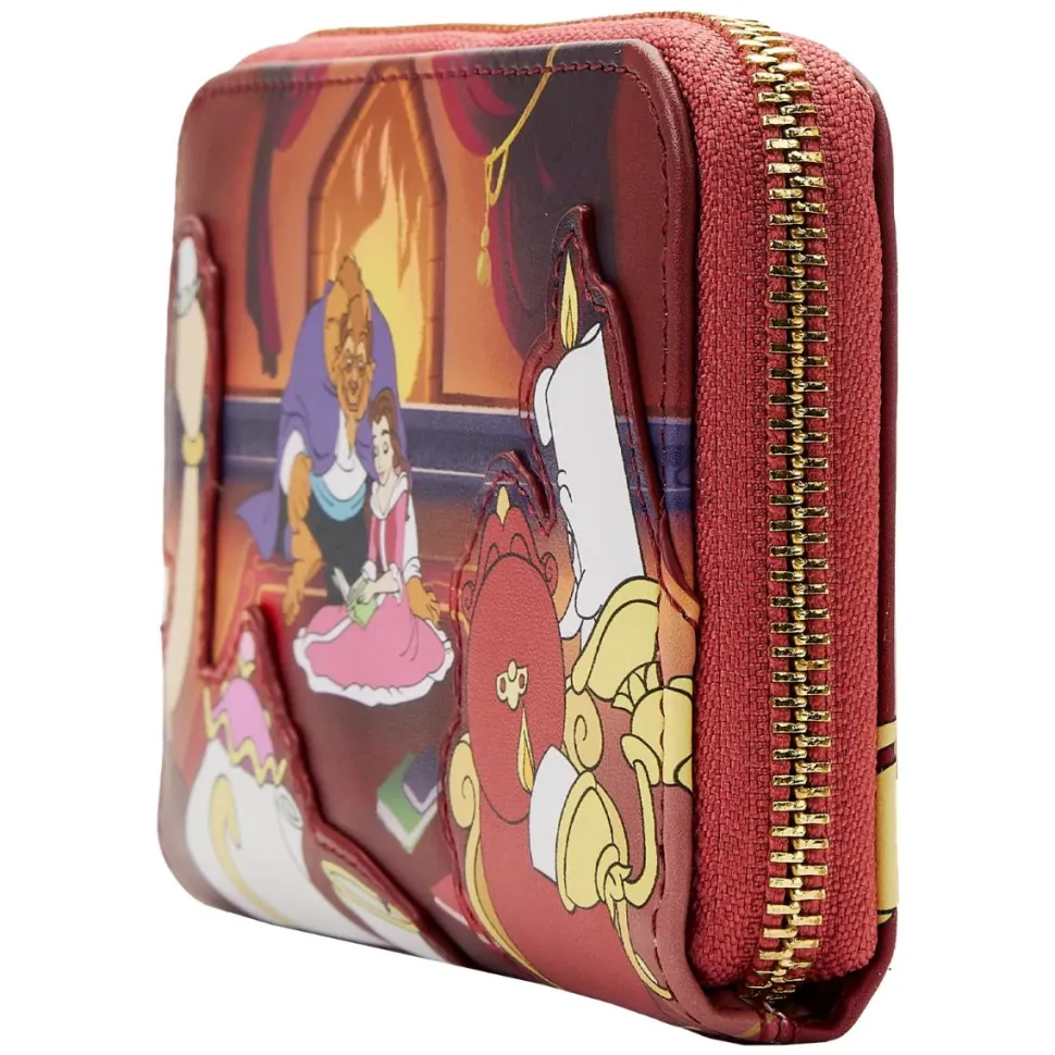 Beauty and the Beast (1991) - Fireplace Scene 4” Faux Leather Zip-Around Wallet