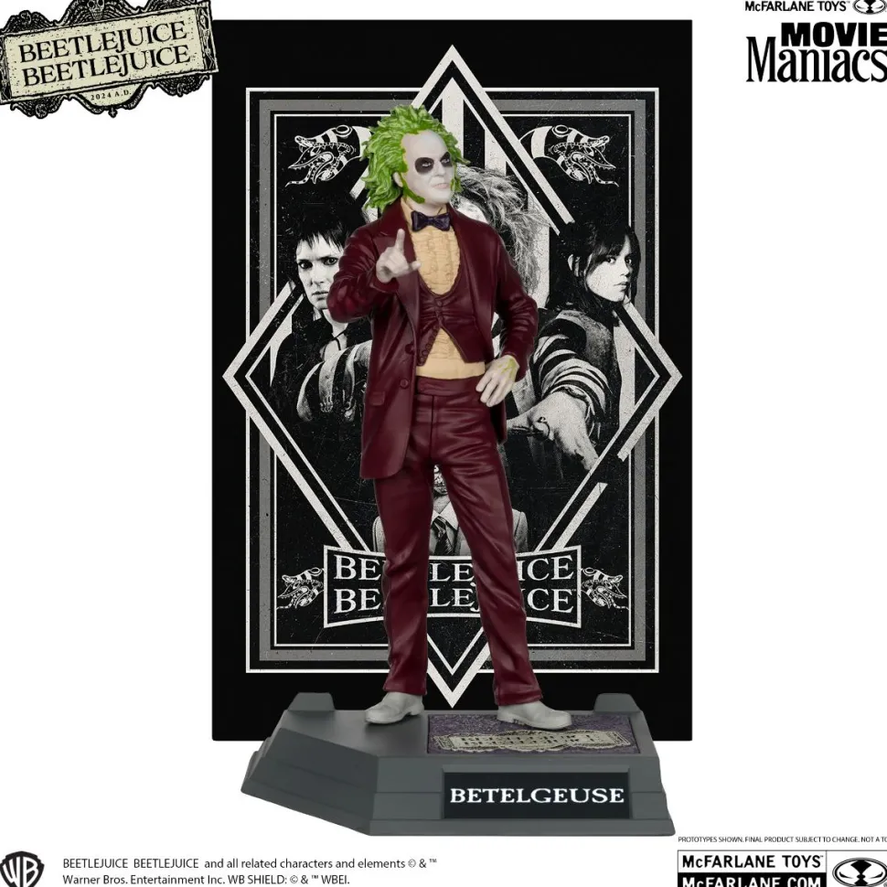 Beetlejuice Beetlejuice (2024) - Beetlejuice (Betelgeuse) Movie Maniacs 6" Scale PVC Statue