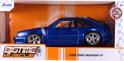 Big Time Muscle - Cobalt Blue 1989 Ford Mustang GT 1/24th Scale Die-Cast Vehicle Replica