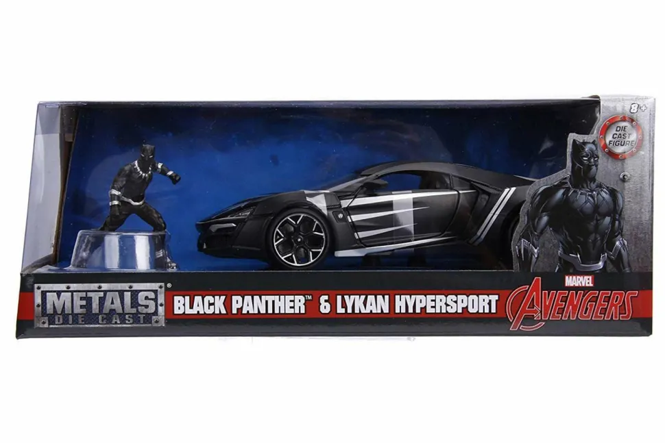 Black Panther - Lykan Hypersport with Black Panther 1/24th Scale Hollywood Rides Die-Cast Vehicle
