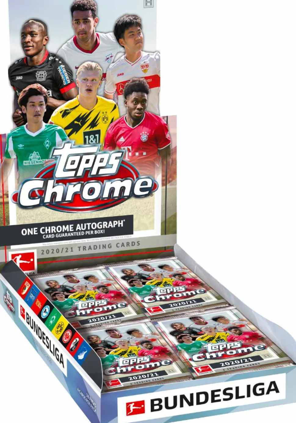 Bundesliga Football League (Soccer) - 2020/21 Topps Chrome Trading Cards Box (Display of 18)