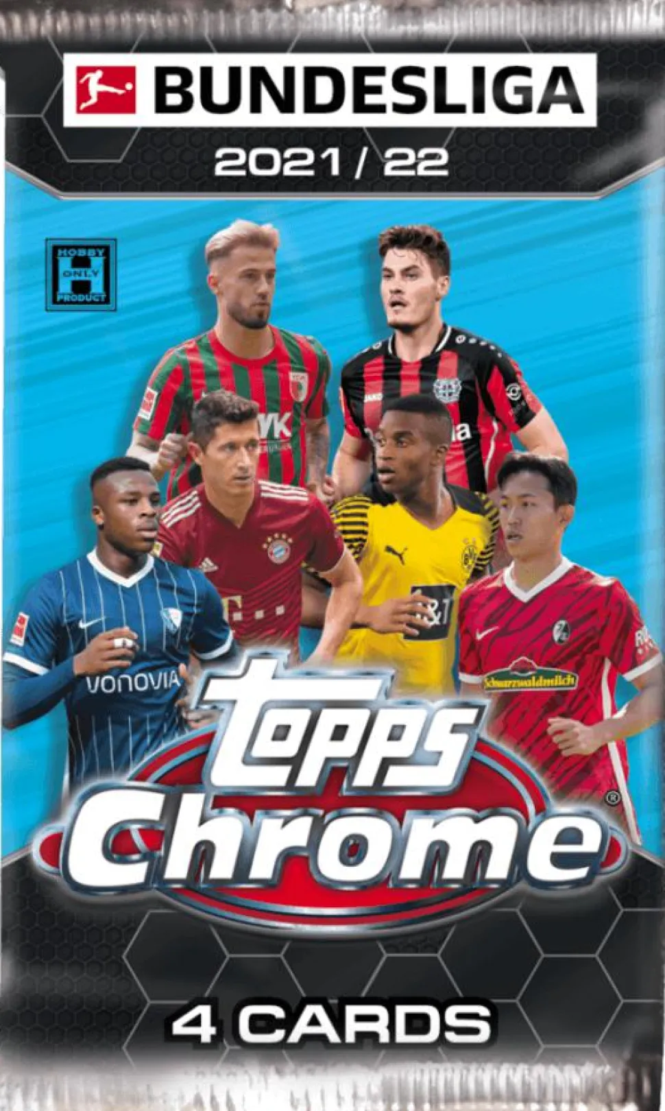 Bundesliga Football (Soccer) - 2021/22 Topps Chrome Soccer Trading Cards Hobby Pack (4 Cards)