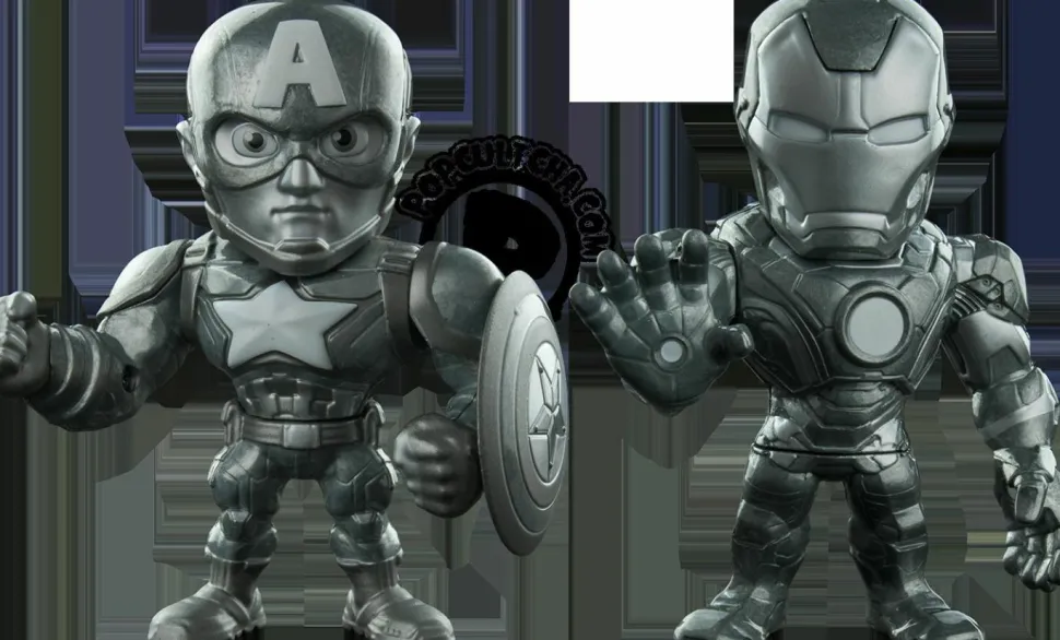 Captain America: Civil War - Iron Man and Captain America 4” Metals Die-Cast Bare Metal Action Figure 2-Pack (2016 Convention Exclusive)