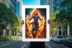 Captain Marvel - Captain Marvel Fine Art Print by Derrick Chew