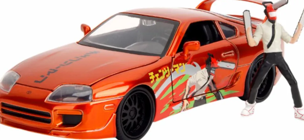 Chainsaw Man - Chainsaw Man & 1995 Toyota Supra 1/24th Scale Die-Cast Vehicle Replica