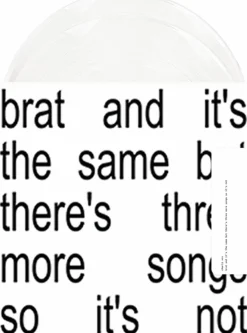Charli XCX - Brat And It's The Same But There's Three More Songs So It's Not 2xLP Vinyl Record (White Vinyl)