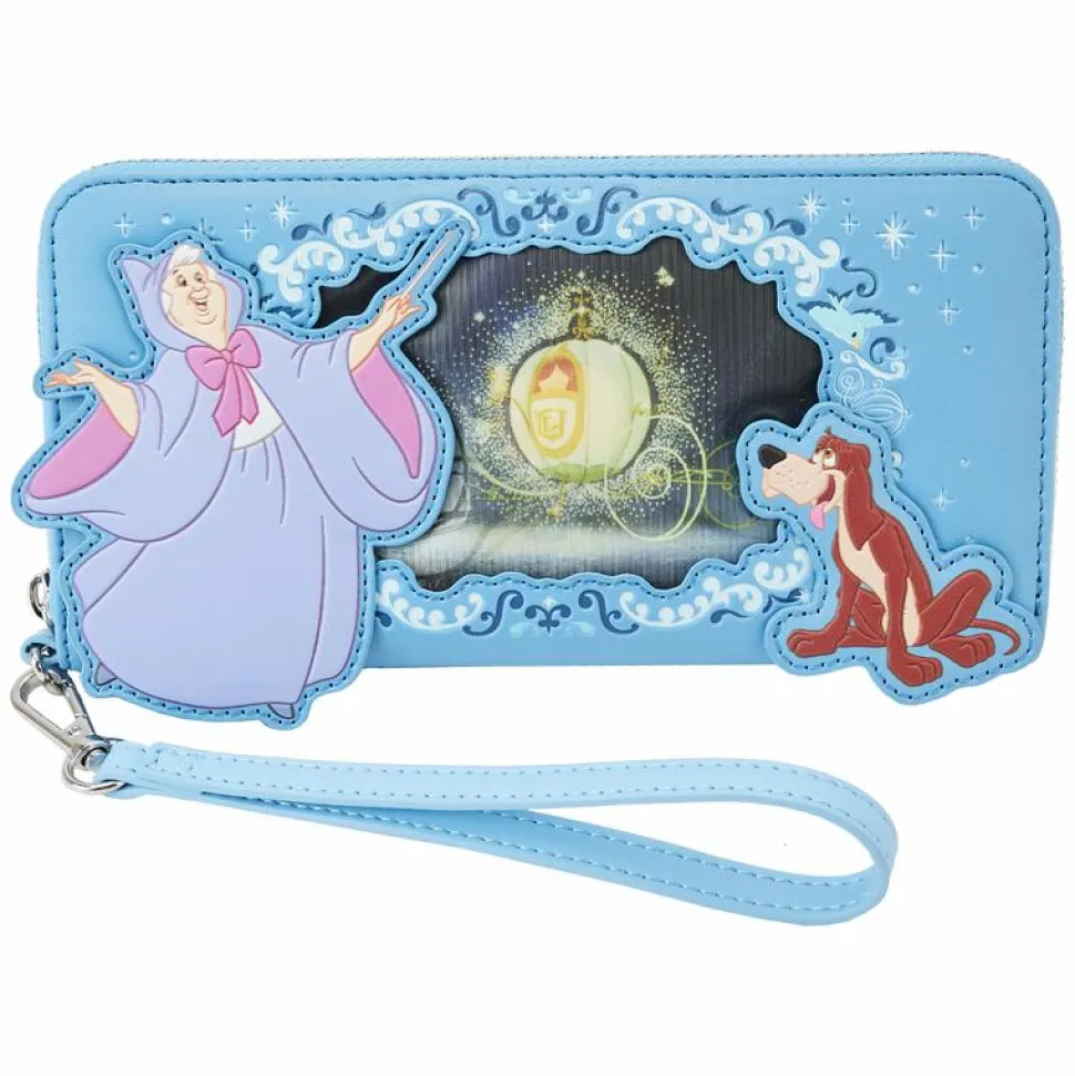Cinderella (1950) - Cinderella Lenticular Princess Series 4” Faux Leather Zip-Around Wristlet