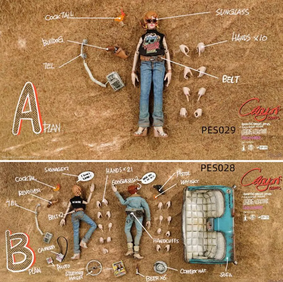 Coal Dog - Canyon Sisters Mrs. T & Ms. L 6" Action Figure (Set of 2)