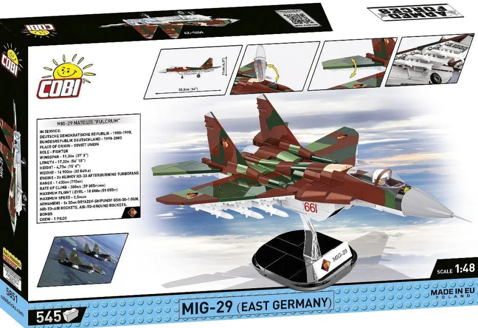 Cobi: Armed Forces - MiG-29 (East Germany) Fulcrum Fighter Jet Building Block Construction Set (545 Pieces)