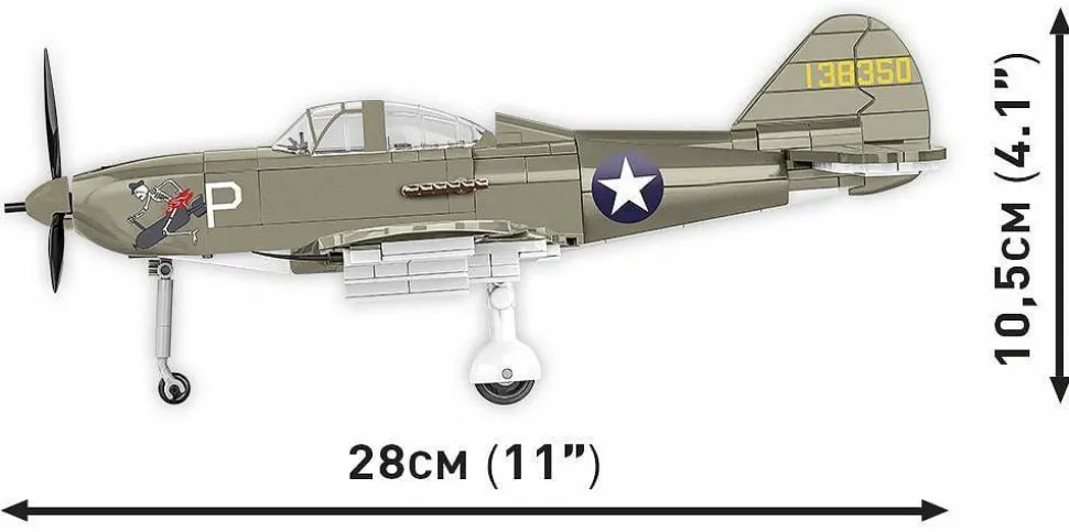Cobi: World War II - Bell P-39D Airacobra (US) Historical Collection 1/32 Scale Fighter Plane Building Block Construction Set (361 Pieces)