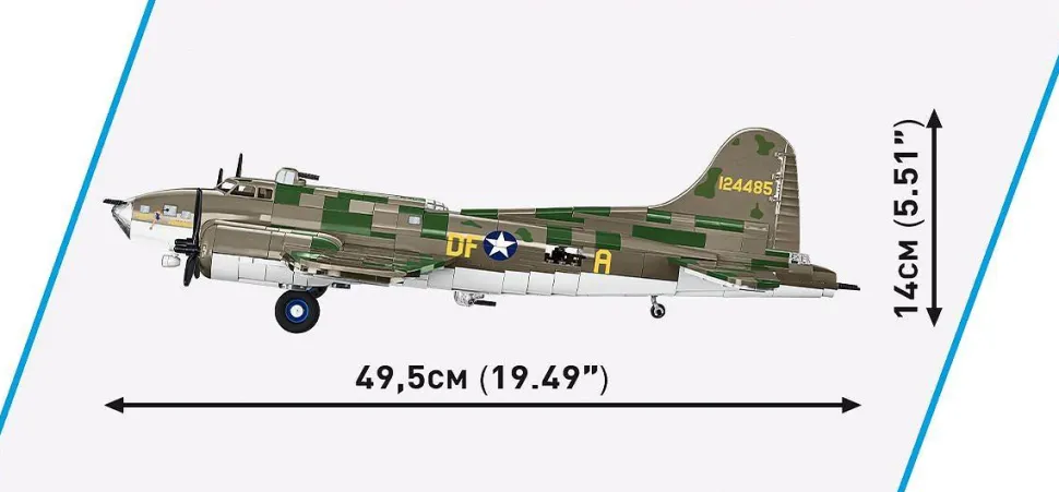 Cobi: World War II - Boeing B-17F Flying Fortress "Memphis Belle" Heavy Bomber Plane Executive Edition Historical Collection 1/48th Scale Building Block Construction Set (1376 Pieces)