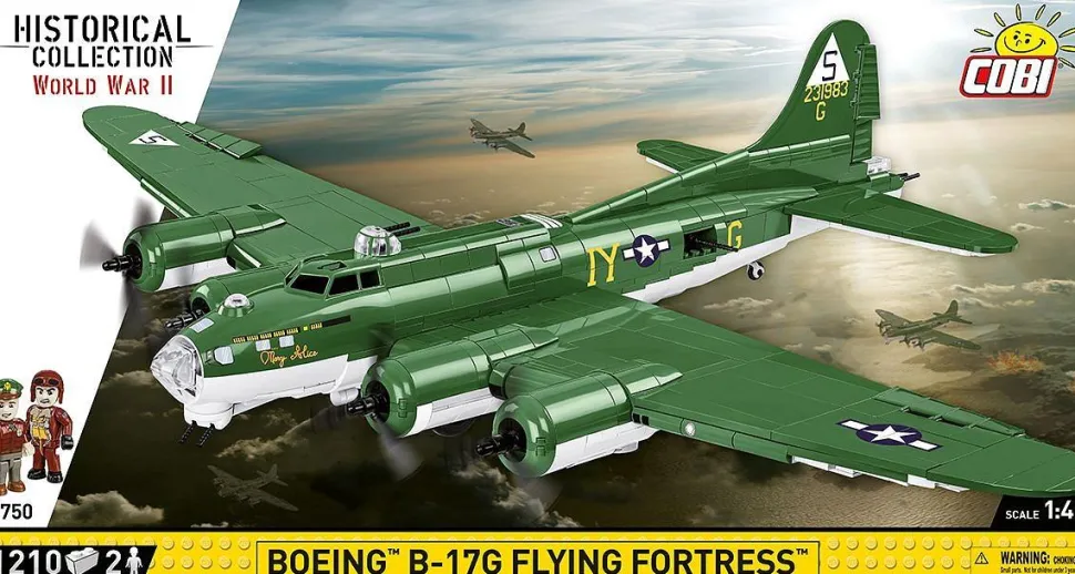 Cobi: World War II - Boeing B-17G Flying Fortress Heavy Bomber Plane Historical Collection 1/48th Scale Building Block Construction Set (1210 Pieces)