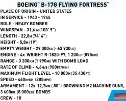 Cobi: World War II - Boeing B-17G Flying Fortress Heavy Bomber Plane Historical Collection 1/48th Scale Building Block Construction Set (1210 Pieces)