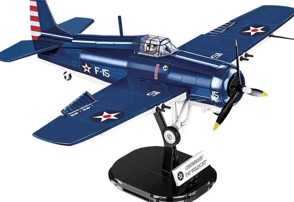 Cobi: World War II - F4F Wildcat (Northrop Grumman) Fighter Plane Historical Collection 1/32 Scale Building Block Construction Set (375 Pieces)