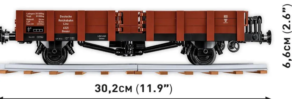 Cobi: World War II - Guterwagen Typ Ommr 32 Linz Gondola Train Car Historical Collection 1/35th Scale Building Block Construction Set (584 Pieces)