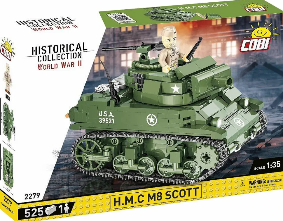 Cobi: World War II - Howitzer Motor Carriage H.M.C M8 Scott Tank Historical Collection 1/35th Scale Building Block Construction Set (525 Pieces)