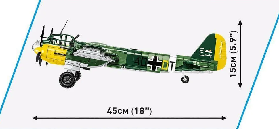Cobi: World War II - Junkers JU-88 A-4 Dive Bomber Plane Historical Collection 1/32 Scale Building Block Construction Set (1160 Pieces)