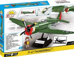 Cobi: World War II - P-47 Thunderbolt Fighter Plane Historical Collection 1/32 Scale Building Block Construction Set (477 Pieces)