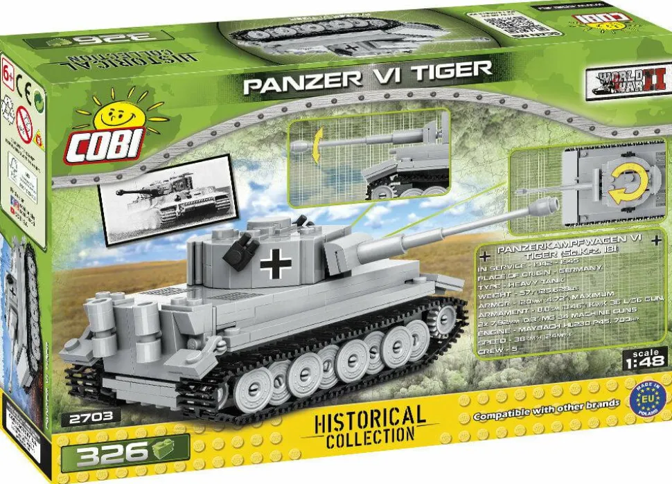 Cobi: World War II - Panzer VI Tiger Tank 1/48th Scale Construction Set (325 pieces)