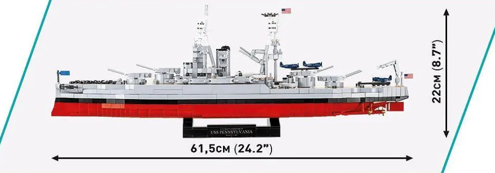Cobi: World War II - Pennsylvania-Class Battleship 2-in-1 Executive Edition Historical Collection 1/300th Scale Building Block Construction Set (2088 Pieces)