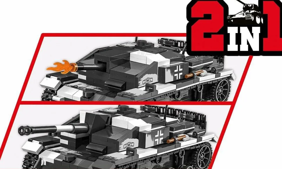Cobi: World War II - Stug III Ausf. F/8 & Flammpanzer Tank 2-in-1 Historical Collection 1/35th Scale Building Block Construction Set (548 Pieces)