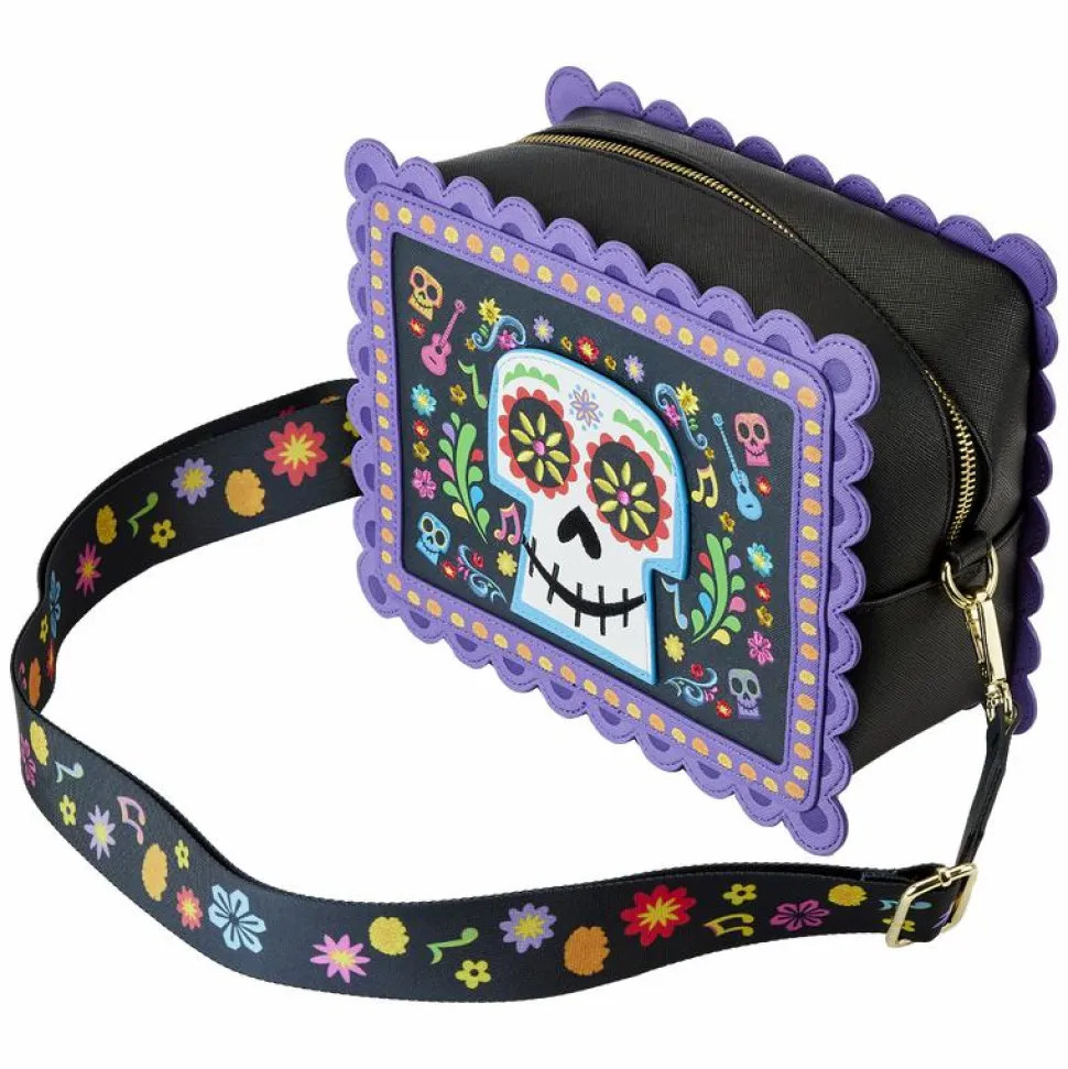 Coco - Miguel Calavera Floral Skull 6" Faux Leather Crossbody Bag