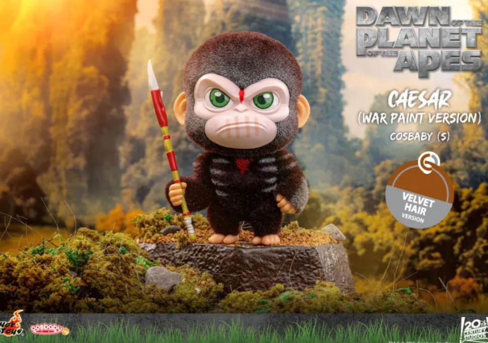 Dawn of the Planet of the Apes (2014) - Caesar (War Paint Version) Velvet Hair Cosbaby (S) Hot Toys Figure
