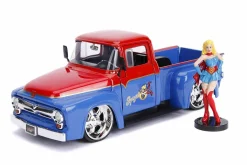DC Bombshells - 1956 Ford F100 Pickup with Supergirl 1/24th Scale Hollywood Rides Die-Cast Vehicle