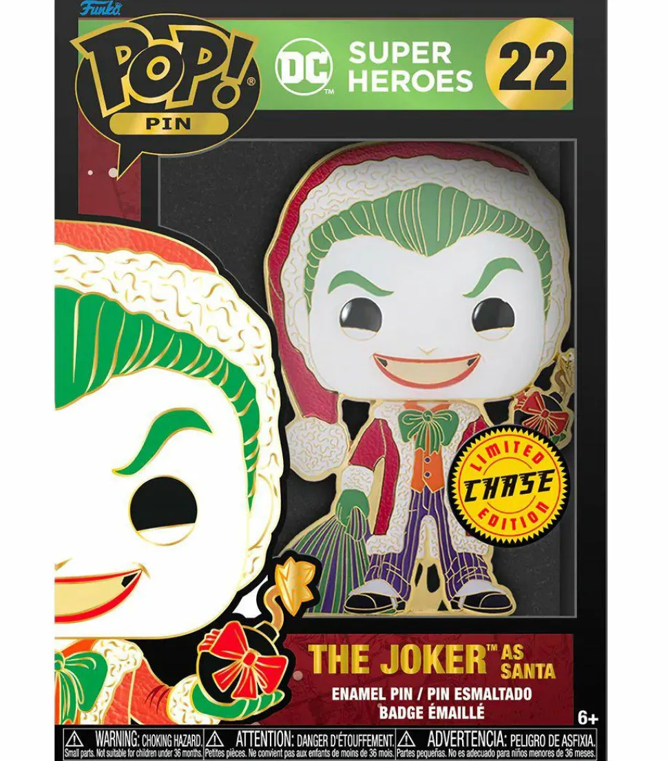 DC Super Heroes - The Joker as Santa Holiday 4” Pop! Enamel Pin