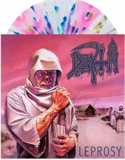 Death - Leprosy LP Vinyl Record (Pink, White and Blue Merge with Splatter Coloured Vinyl)